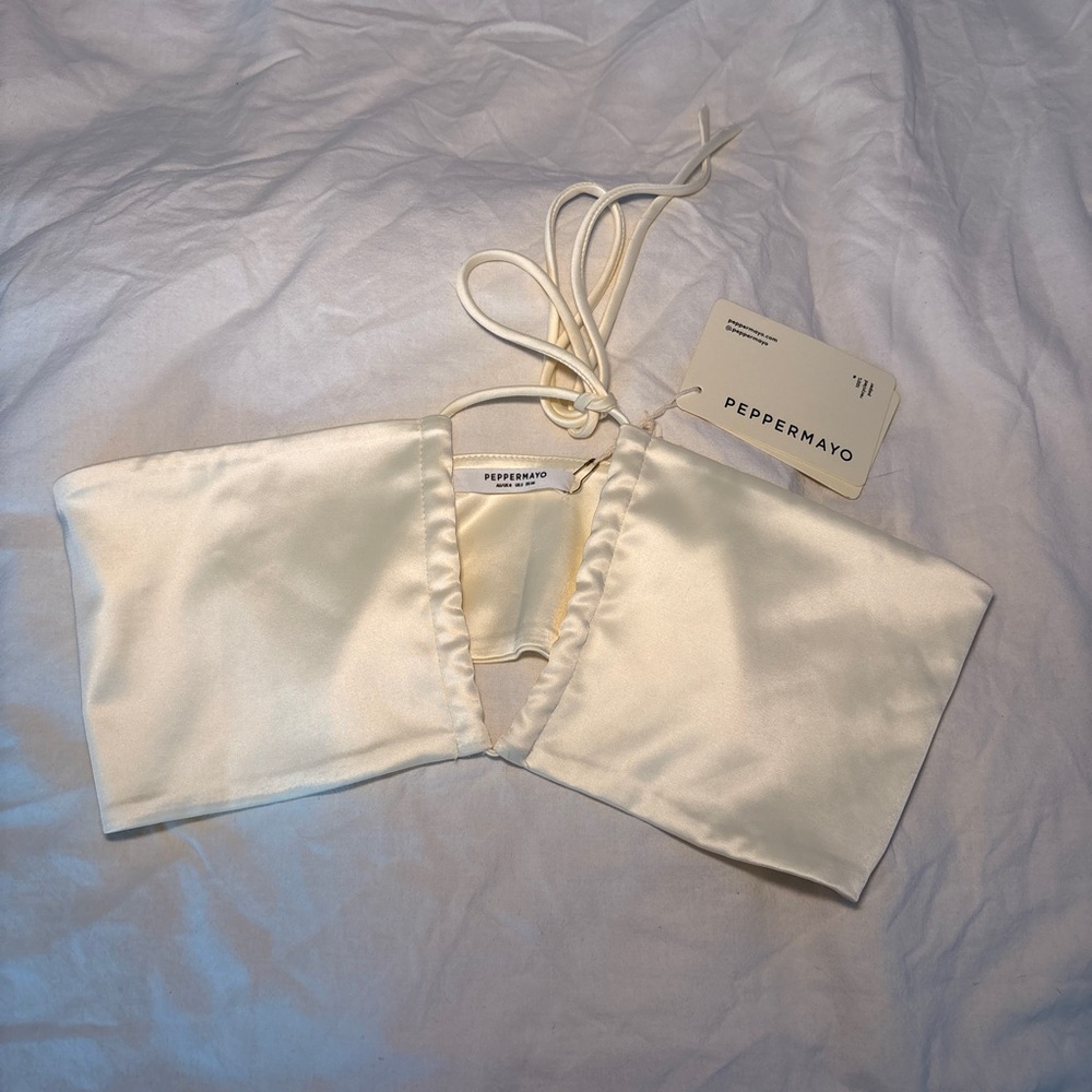 Peppermayo Ivory Satin Bandeau